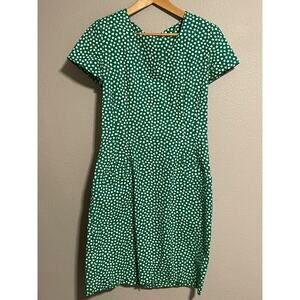 Womens Midi Dress Size 13/14 Green Polka Dot Retro Style Rockabilly Pinup Y2K